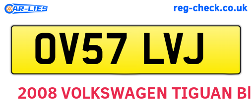 OV57LVJ are the vehicle registration plates.