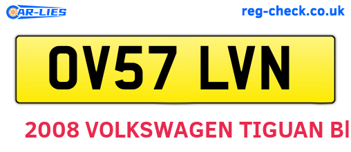 OV57LVN are the vehicle registration plates.