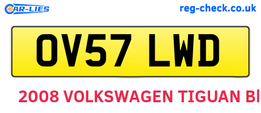 OV57LWD are the vehicle registration plates.