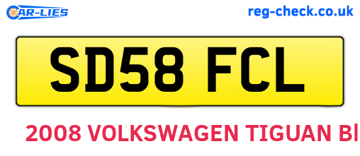 SD58FCL are the vehicle registration plates.