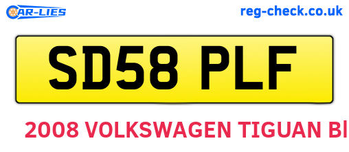 SD58PLF are the vehicle registration plates.