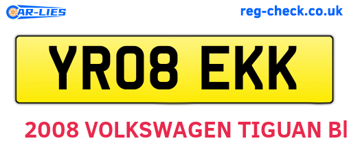YR08EKK are the vehicle registration plates.