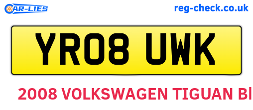 YR08UWK are the vehicle registration plates.