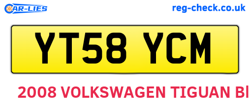 YT58YCM are the vehicle registration plates.