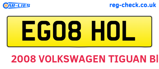 EG08HOL are the vehicle registration plates.