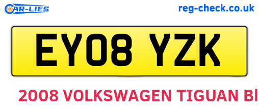 EY08YZK are the vehicle registration plates.