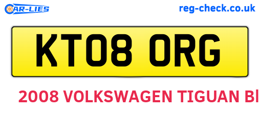 KT08ORG are the vehicle registration plates.