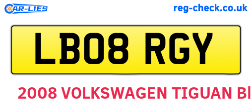 LB08RGY are the vehicle registration plates.