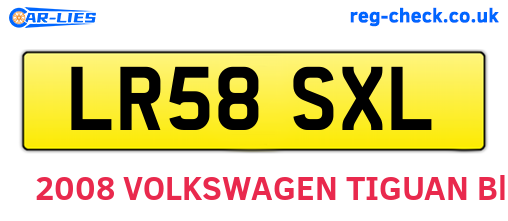 LR58SXL are the vehicle registration plates.