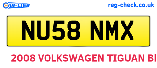NU58NMX are the vehicle registration plates.