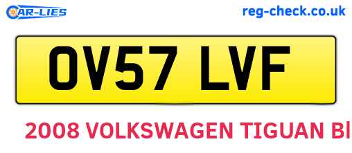 OV57LVF are the vehicle registration plates.