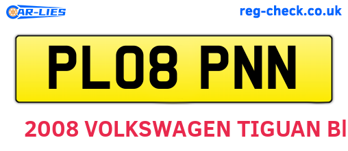 PL08PNN are the vehicle registration plates.