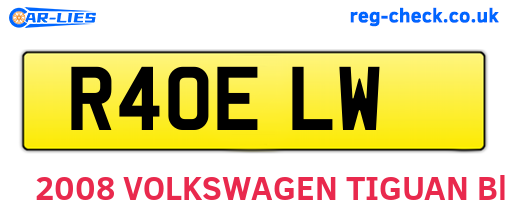 R40ELW are the vehicle registration plates.