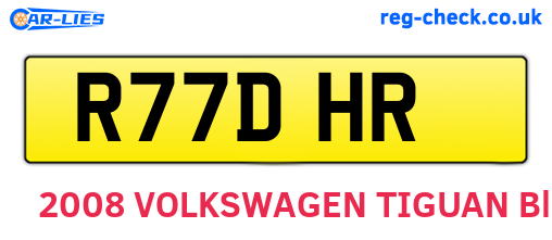R77DHR are the vehicle registration plates.