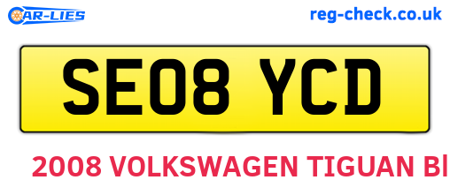 SE08YCD are the vehicle registration plates.