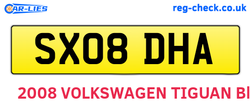 SX08DHA are the vehicle registration plates.