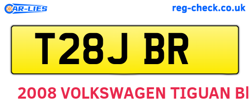 T28JBR are the vehicle registration plates.
