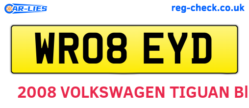 WR08EYD are the vehicle registration plates.