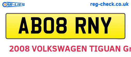 AB08RNY are the vehicle registration plates.