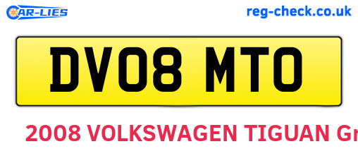 DV08MTO are the vehicle registration plates.