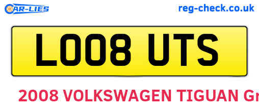 LO08UTS are the vehicle registration plates.