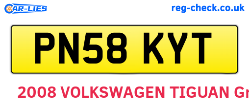 PN58KYT are the vehicle registration plates.