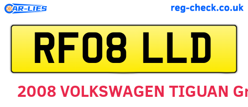 RF08LLD are the vehicle registration plates.