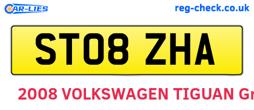 ST08ZHA are the vehicle registration plates.