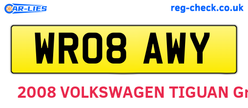 WR08AWY are the vehicle registration plates.