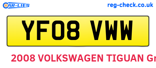 YF08VWW are the vehicle registration plates.