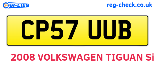 CP57UUB are the vehicle registration plates.