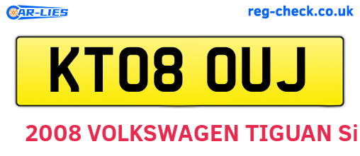 KT08OUJ are the vehicle registration plates.