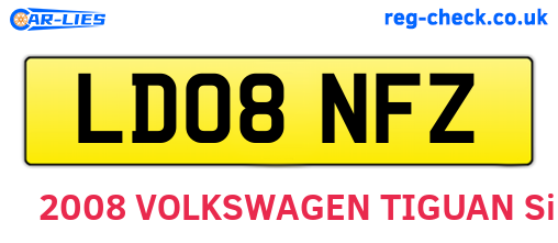 LD08NFZ are the vehicle registration plates.