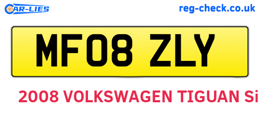 MF08ZLY are the vehicle registration plates.