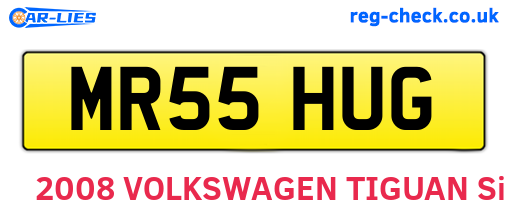 MR55HUG are the vehicle registration plates.