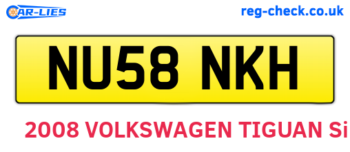 NU58NKH are the vehicle registration plates.