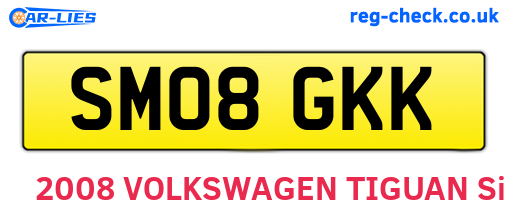 SM08GKK are the vehicle registration plates.