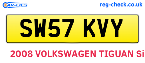 SW57KVY are the vehicle registration plates.