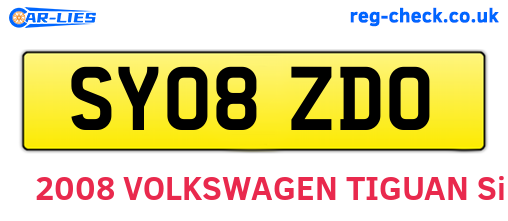 SY08ZDO are the vehicle registration plates.