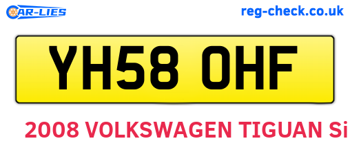 YH58OHF are the vehicle registration plates.