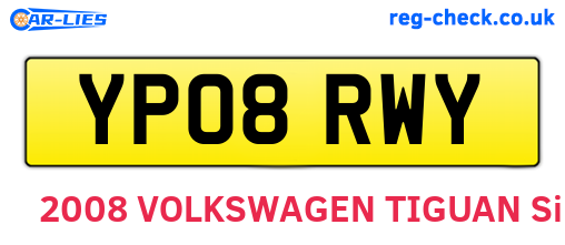 YP08RWY are the vehicle registration plates.