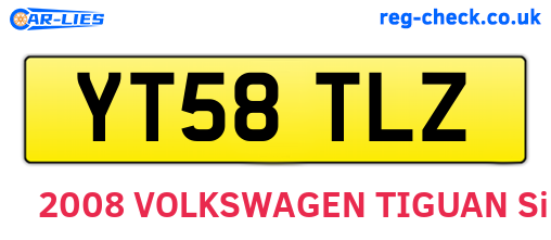 YT58TLZ are the vehicle registration plates.
