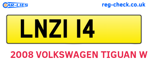 LNZ114 are the vehicle registration plates.
