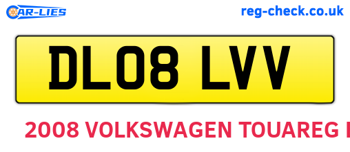DL08LVV are the vehicle registration plates.