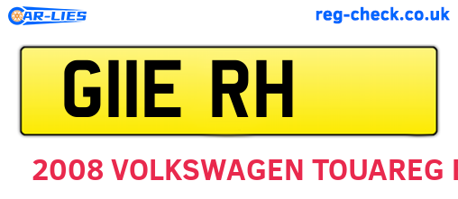 G11ERH are the vehicle registration plates.