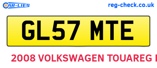 GL57MTE are the vehicle registration plates.