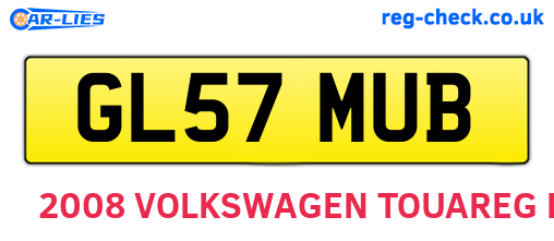 GL57MUB are the vehicle registration plates.