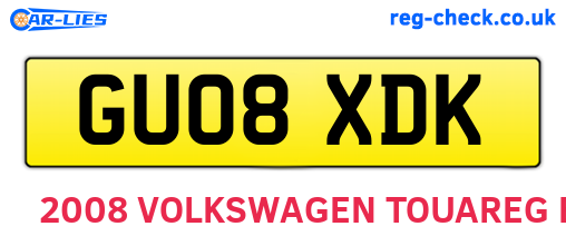 GU08XDK are the vehicle registration plates.