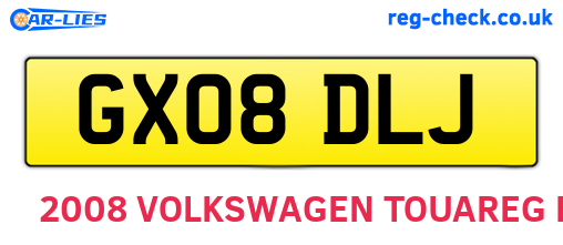 GX08DLJ are the vehicle registration plates.