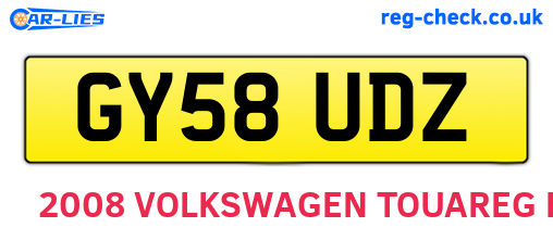 GY58UDZ are the vehicle registration plates.